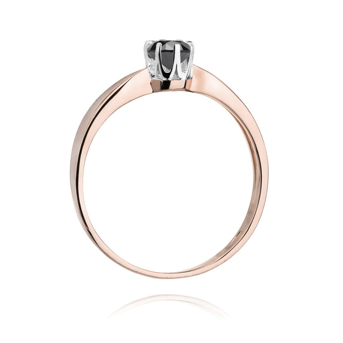 Inel Aur 14K W228 Diamant Negru 0.30ct