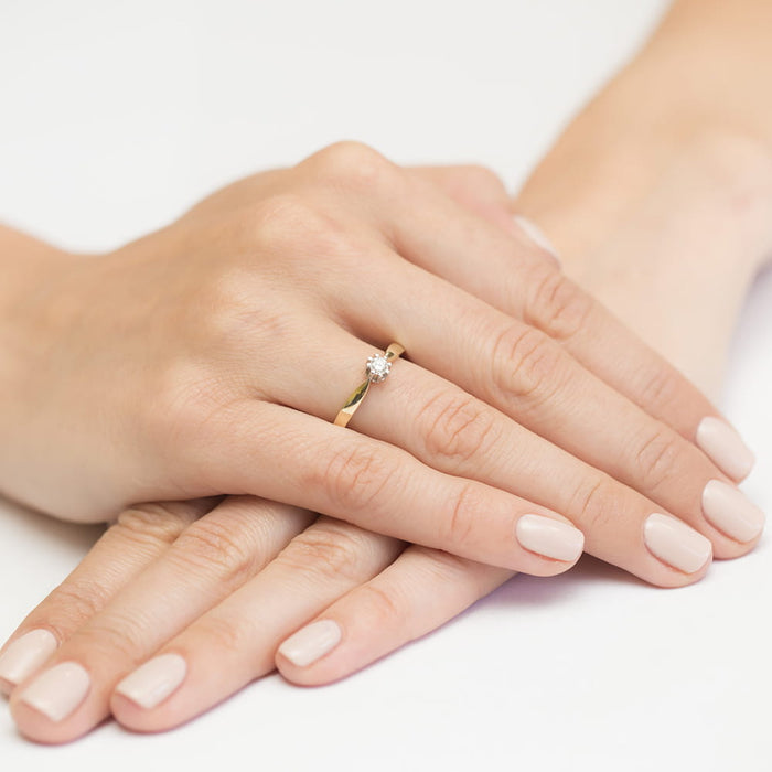 Inel Aur 14K W228 Diamant 0.25ct