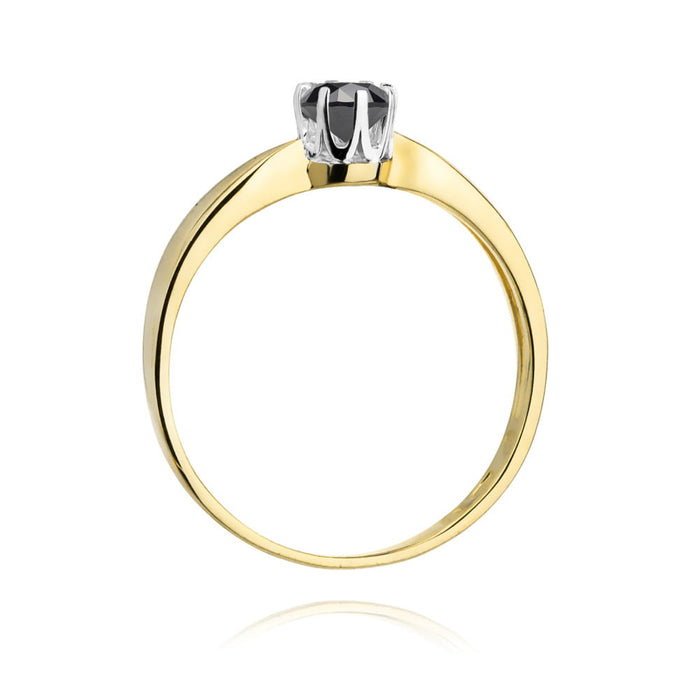 Inel Aur 14K W228 Diamant Negru 0.30ct