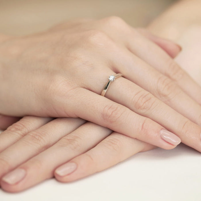 Inel Aur 14K cu Diamant Natural Natural 0.12 ct