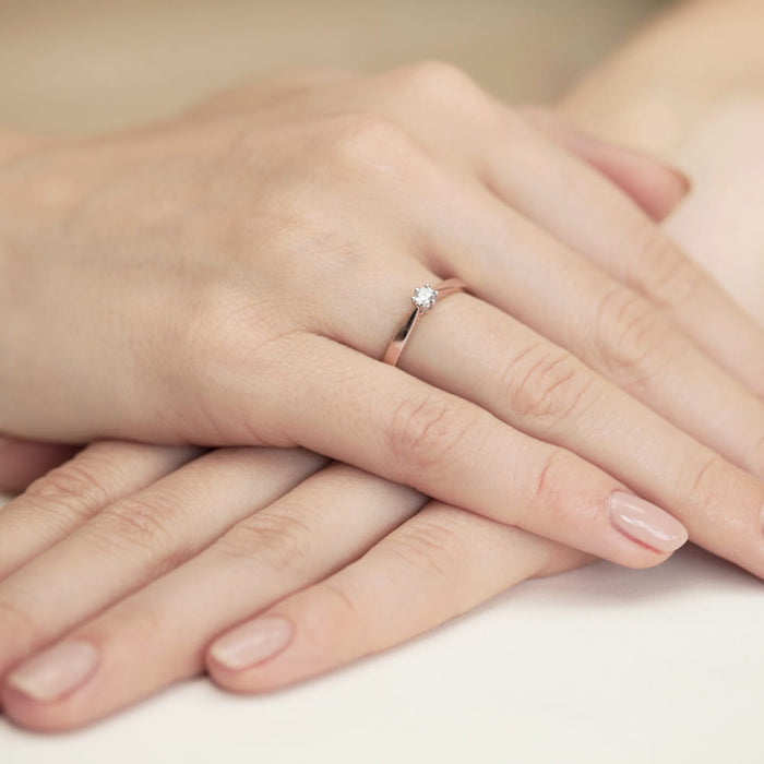 Inel Aur 14K cu Diamant Natural Natural 0.12 ct