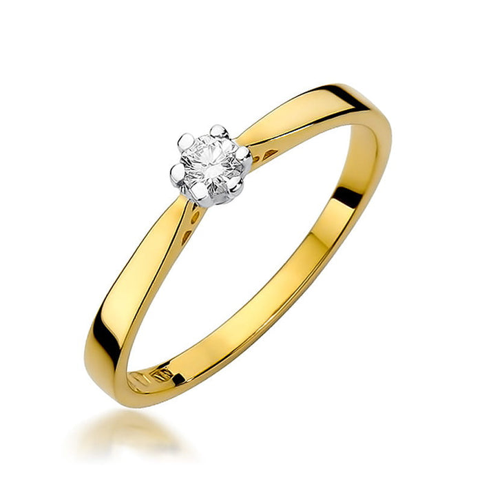 Inel Aur 14K cu Diamant Natural Natural 0.12 ct