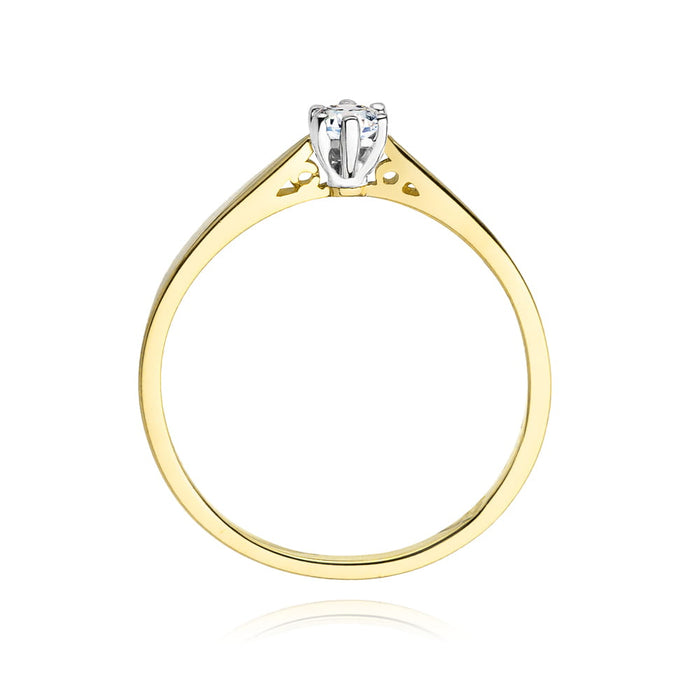 Inel Aur 14K cu Diamant Natural Natural 0.12 ct
