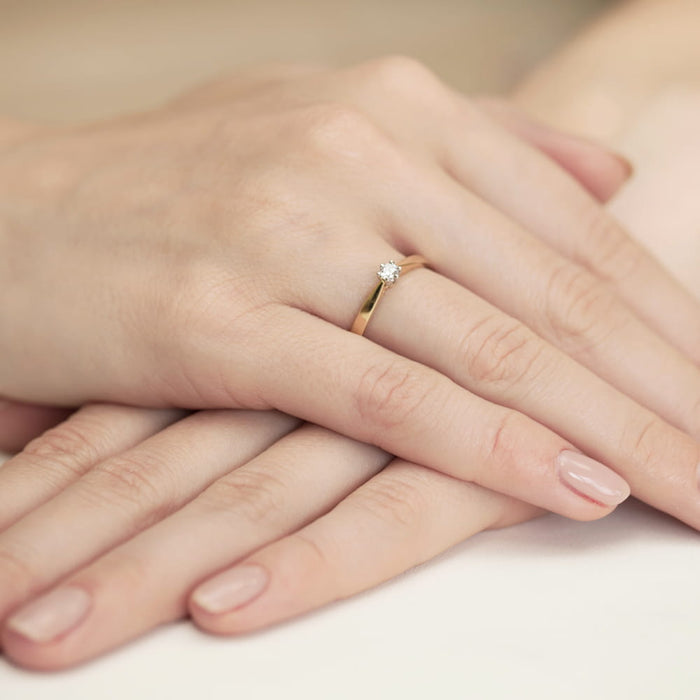 Inel Aur 14K cu Diamant Natural Natural 0.12 ct