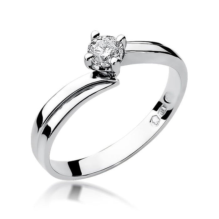 Inel Aur 14K cu Diamant 0.30 ct - Alb