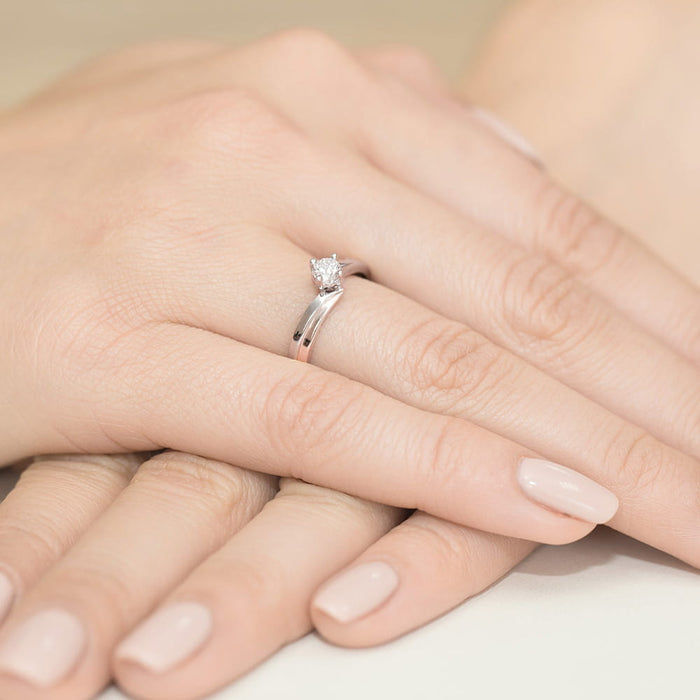 Inel Aur 14K cu Diamant 0.30 ct - Roz