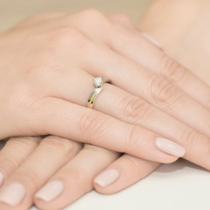 Inel Aur 14K cu Diamant 0.30 ct - Galben