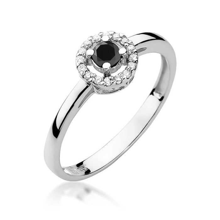 Inel Aur 14K W238 Diamant Negru 0.12ct