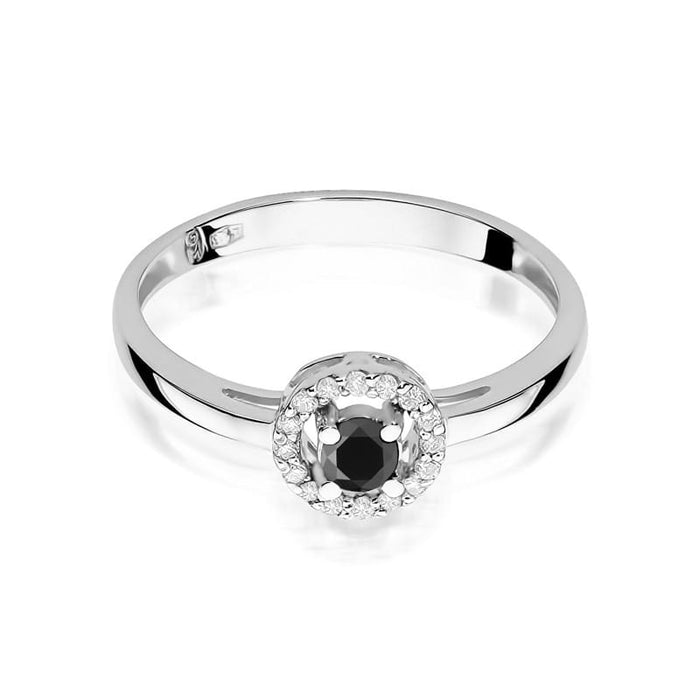 Inel Aur 14K W238 Diamant Negru 0.12ct