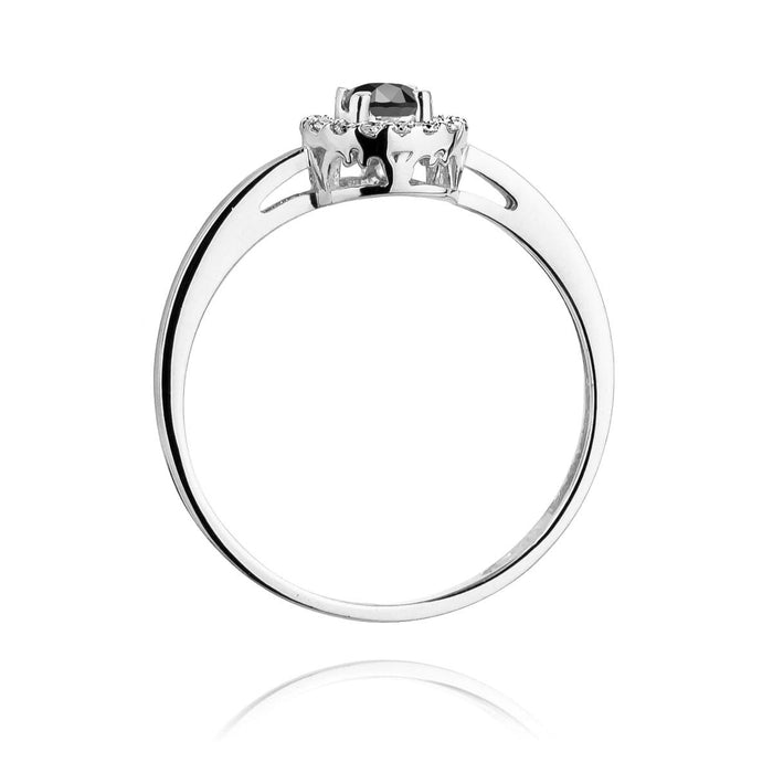 Inel Aur 14K W238 Diamant Negru 0.12ct