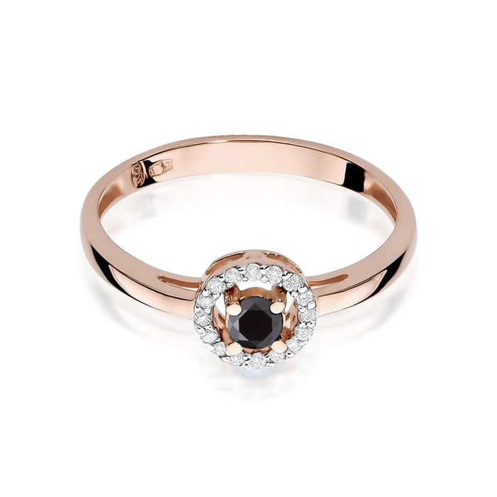 Inel Aur 14K W238 Diamant Negru 0.12ct
