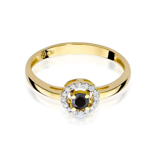 Inel Aur 14K W238 Diamant Negru 0.12ct