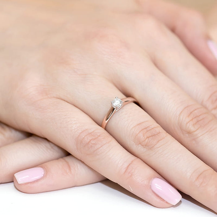 Inel Aur 14K cu Diamant Natural 0.20 ct