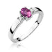 Inel Aur 14K cu Pink Sapphire 0.45 ct si Diamante Naturale 0.08 ct