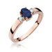 Inel Aur 14K cu Safir 0.70 ct si Diamante Naturale 0.08 ct
