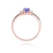 Inel Aur 14K cu Tanzanit 0.40 ct si Diamante Naturale 0.08 ct