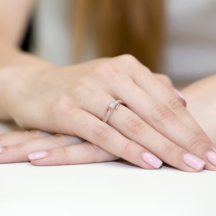 Inel Aur 14K cu Diamant Natural 0.10 ct