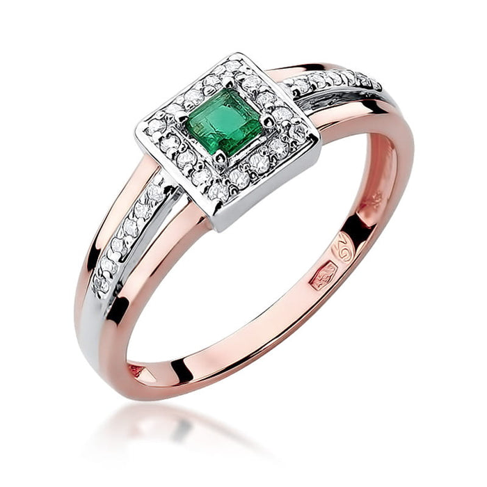 Inel Aur 14K cu Smarald 0.15 ct