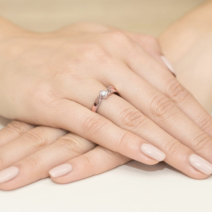 Inel Aur 14K cu Diamant Natural 0.15 ct