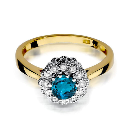 Inel Aur 14K W284 Topaz London Blue 0.50ct