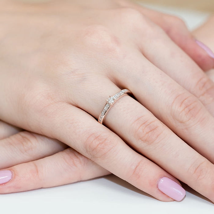 Inel Aur 14K cu Diamante Naturale 0.13 ct