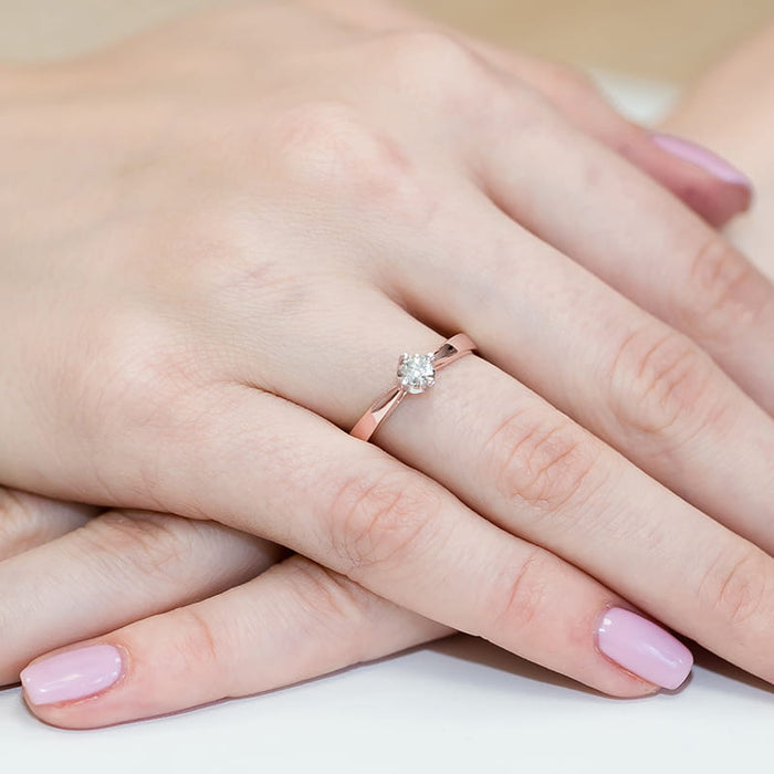 Inel Aur 14K cu Diamant Natural 0.20 ct