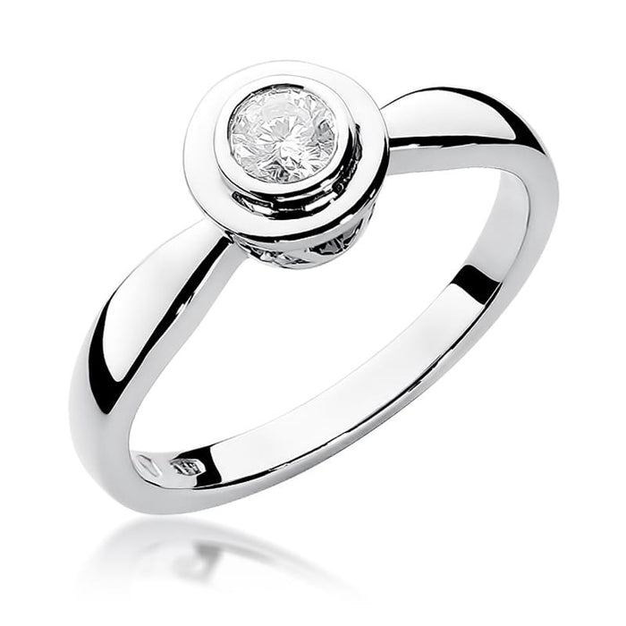 Inel Aur 14k cu Diamant 0.30 ct - Alb