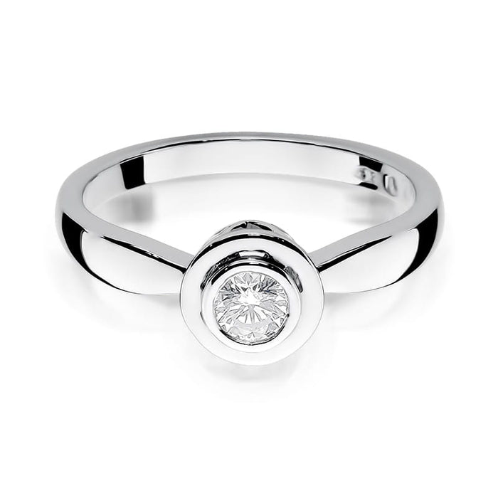 Inel Aur 14k cu Diamant 0.30 ct - Alb