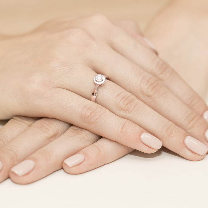 Inel Aur 14K cu Diamant Natural 0.15 ct