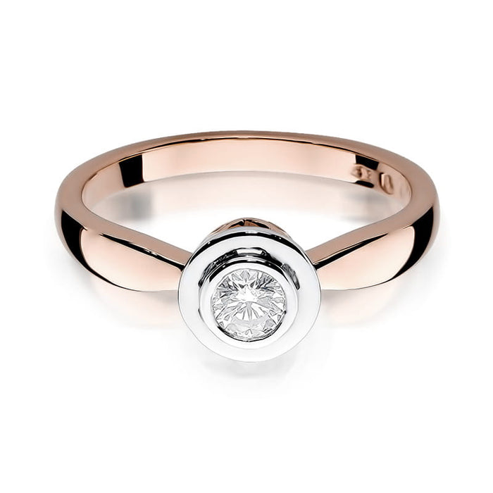 Inel Aur 14k cu Diamant 0.30 ct - Roz