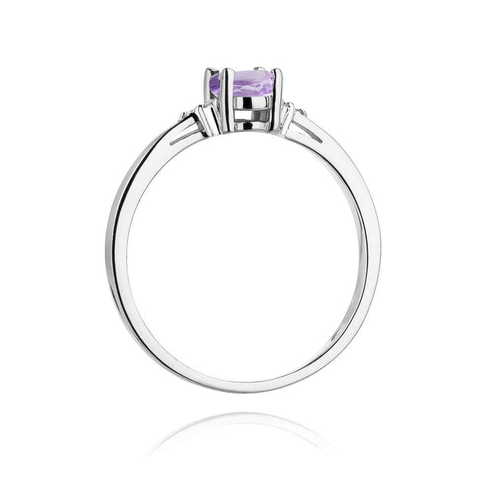 Inel Aur 14K W301 Ametist 0.40ct Diamante