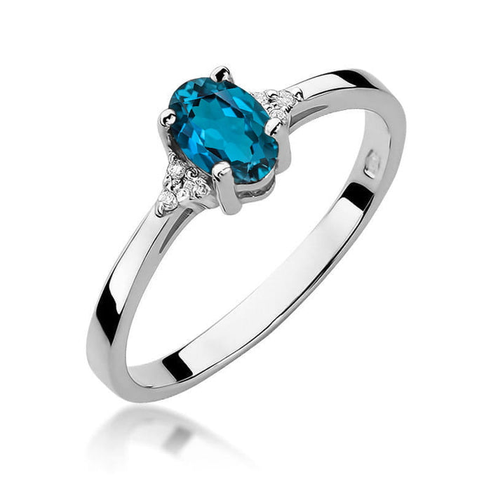 Inel Aur 14K W301 Topaz London Blue 0.50ct