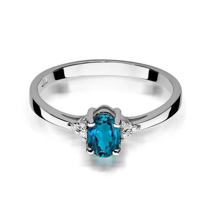 Inel Aur 14K W301 Topaz London Blue 0.50ct