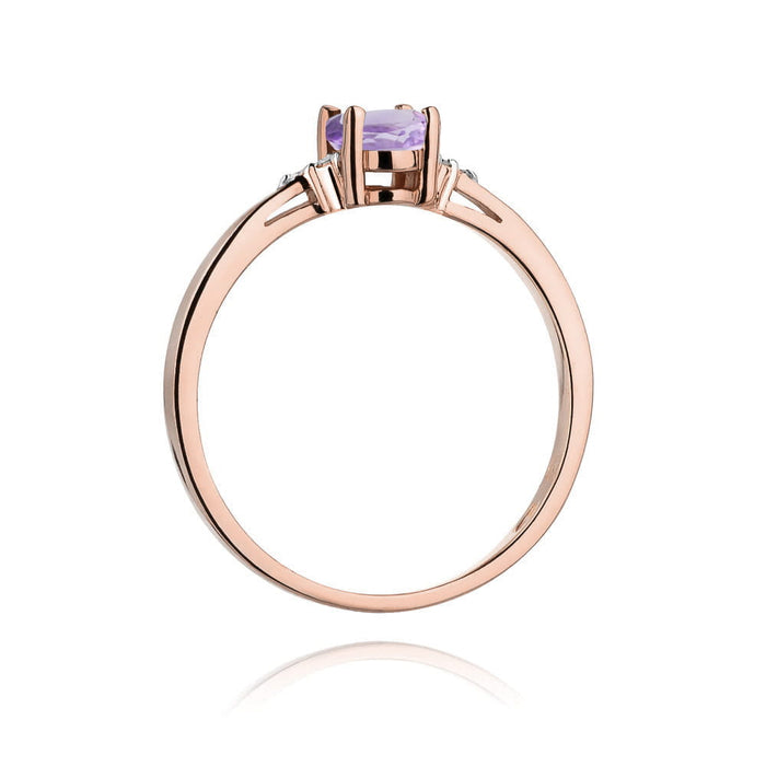 Inel Aur 14K W301 Ametist 0.40ct Diamante