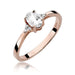 Inel Aur 14K cu White Sapphire 0.50 ct si Diamante Naturale 0.05 ct