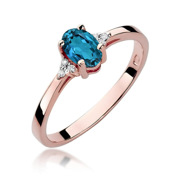 Inel Aur 14K W301 Topaz London Blue 0.50ct