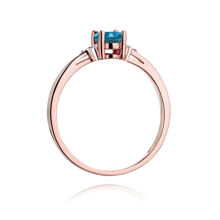 Inel Aur 14K W301 Topaz London Blue 0.50ct