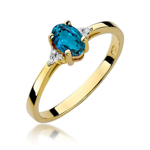 Inel Aur 14K W301 Topaz London Blue 0.50ct