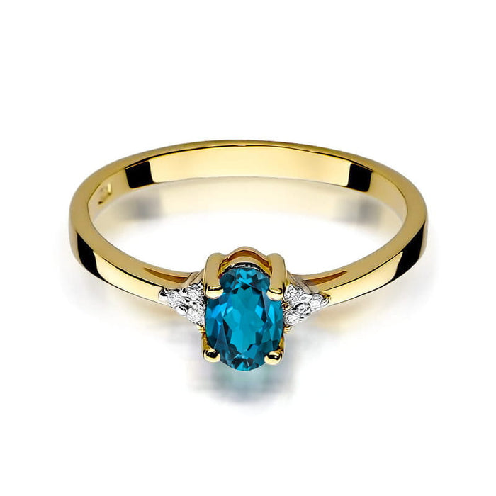 Inel Aur 14K W301 Topaz London Blue 0.50ct