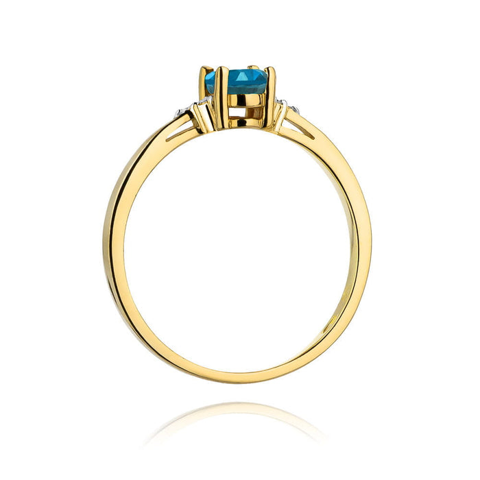 Inel Aur 14K W301 Topaz London Blue 0.50ct