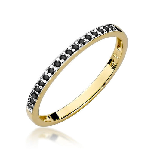 Inel Aur 14K cu Diamante Naturale Negre 0.09 ct