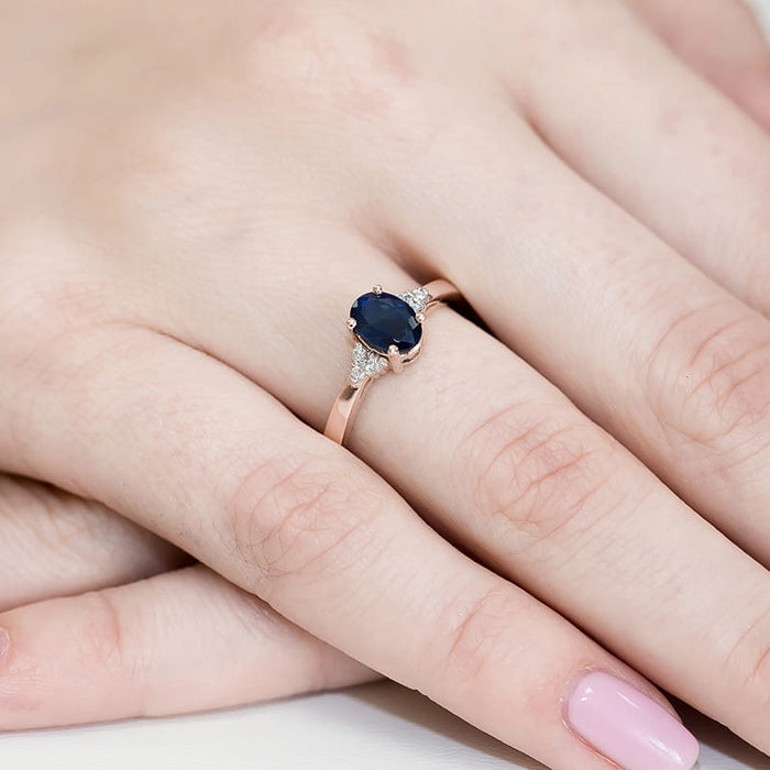 Inel Aur 14k cu Safir 0.90 ct - Roz