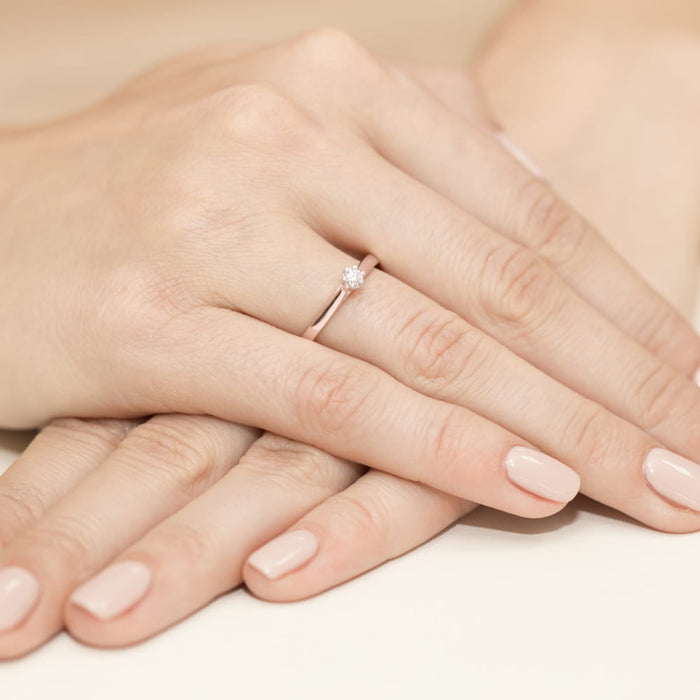 Inel Aur 14k cu Diamant Natural 0.09 ct