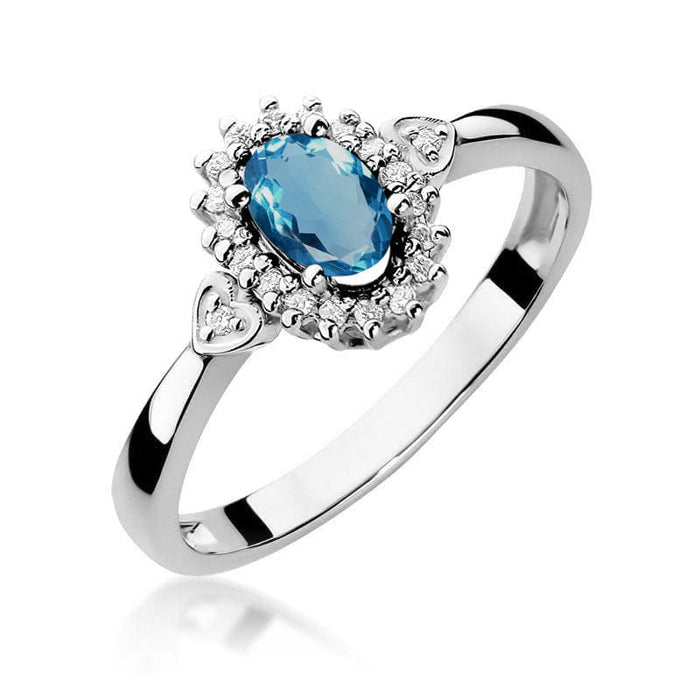 Inel Aur 14K W312 Topaz London Blue 0.50ct