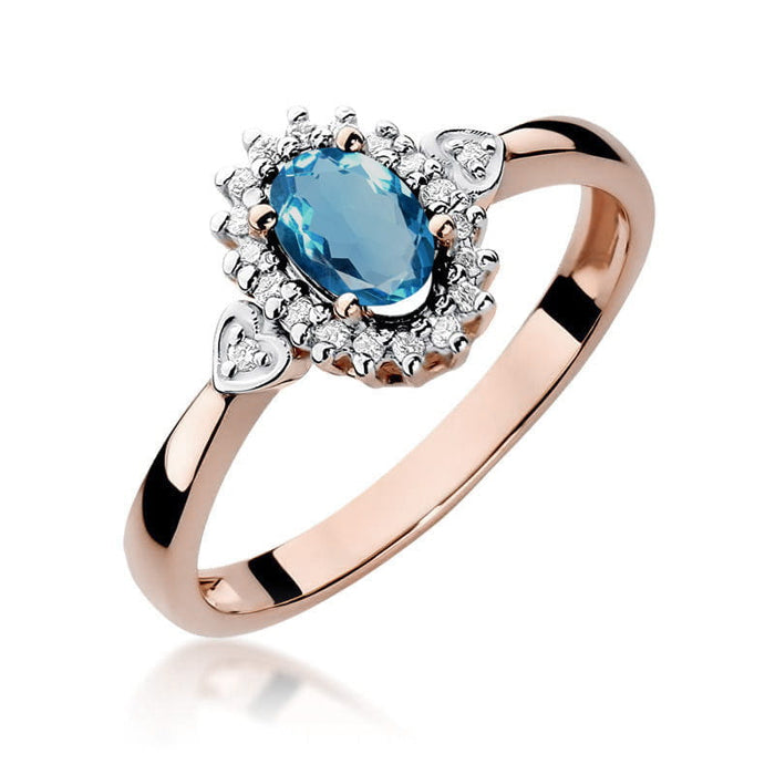 Inel Aur 14K W312 Topaz London Blue 0.50ct