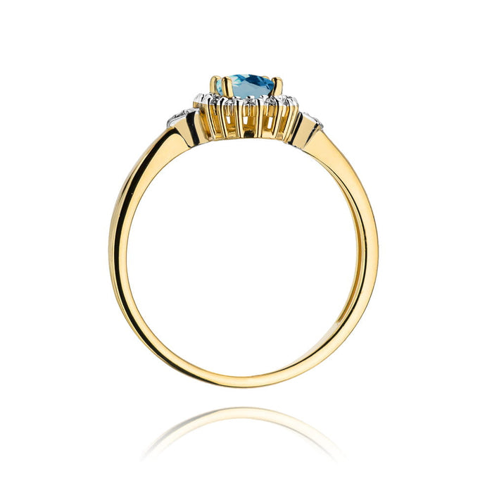 Inel Aur 14K W312 Topaz London Blue 0.50ct