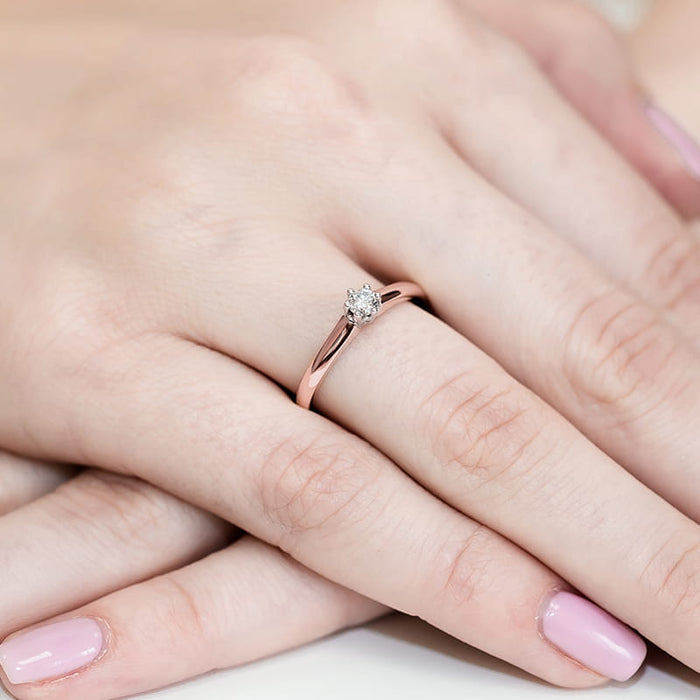 Inel Aur 14K cu Diamant Natural 0.20 ct