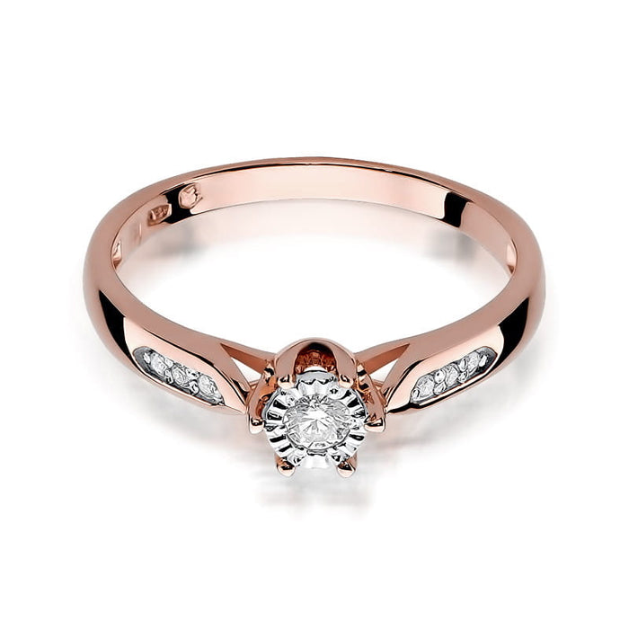 Inel Aur 14k cu Diamant Natural 0.13 ct