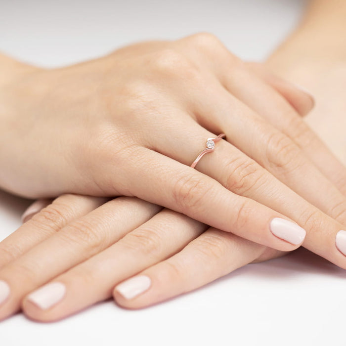 Inel Aur 14K cu Diamant Natural 0.04 ct