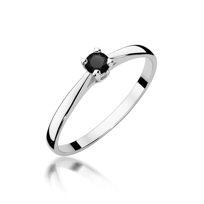 Inel Aur 14K cu Diamante Naturale Negre 0.20 ct